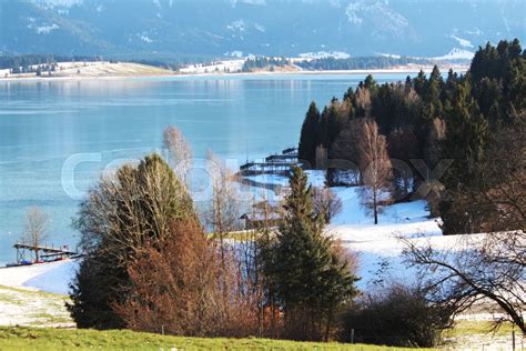 Blick auf den Forggensee im Winter, Algäu, Bayern | Stock image | Colourbox