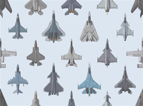 Premium Vector | Fighter jets background Seamless pattern with planes Vector illustration