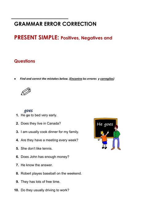 Grammar Correction Present Simple Worksheet Live Worksheets