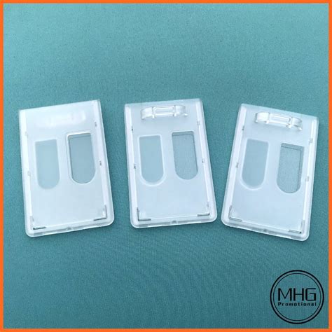 Frosted Molded Polycarbonate Vertical Badge Card Holder China Rigid Card Holder And Frosted