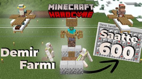 Saatte 600 Aşırı Basit Demir Farmı Minecraft 1 20 S2 B3 YouTube