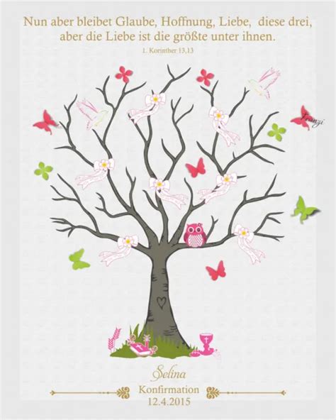 EMPREINTE DIGITALE TOILE Confirmation Arbre Papillon Avec Coussin De