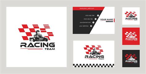 Go kart logo Design emblem with business card 9732796 Vector Art at ...