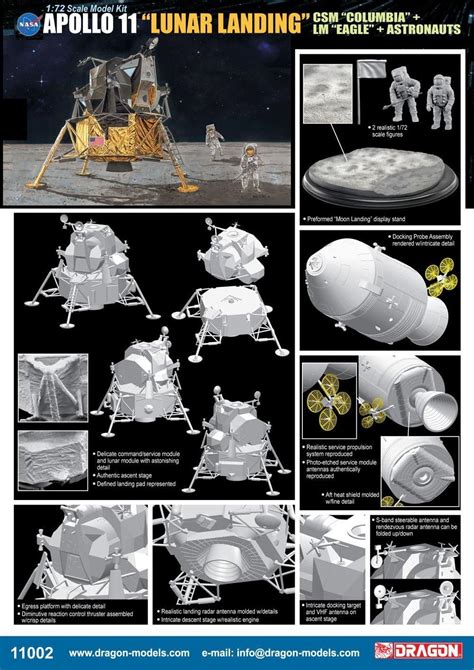 Amazon ドラゴン 172 アポロ11号月面上陸 司令船コロンビア月着陸船イーグル W宇宙飛行士 プラモデル プラモデル 通販