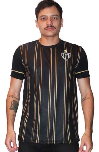 Camisa Atlético Mineiro Stripes Preta Masculina Licenciada