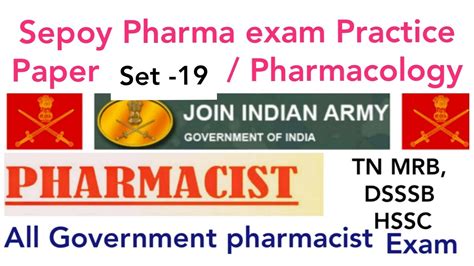 Sepoy Pharma Exam Practice Set Pharmacist Exam Preparation Tn