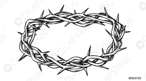 Crown Of Thorns Jesus Christ Monochrome Vector Stock Vector 3603723 Crushpixel