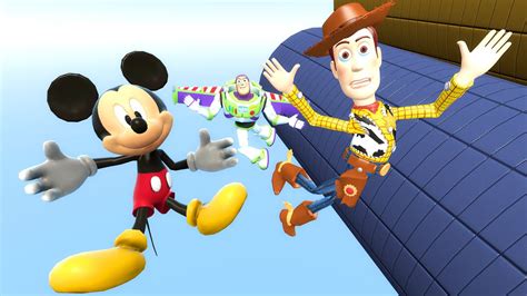 Garry S Mod Toy Story Vs Mickey Mouse Ragdolls And Animations Woody Mickey Jessie Buzz