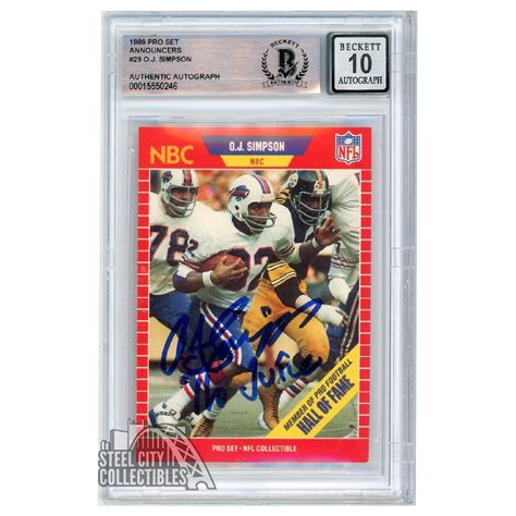 Oj Simpson Pro Set Announcers The Juice Autograph Card Bas