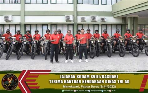 Jajaran Kodam Xviii Kasuari Terima Bantuan Kendaraan Dinas Tni Ad