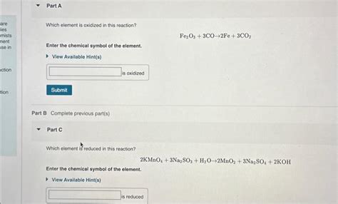 Solved Which Element Is Oxidized In This Reaction Chegg