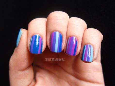 Purple and Blue Striping | Chalkboard Nails | Phoenix, Arizona Nail Artist