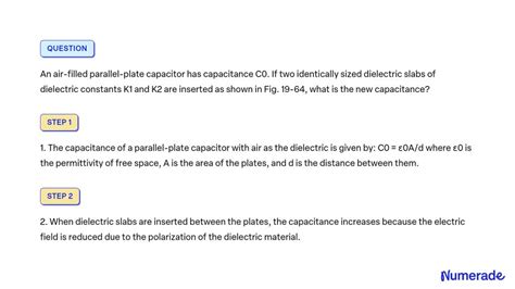 Solved An Air Filled Parallel Plate Capacitor Has Capacitance C0 If