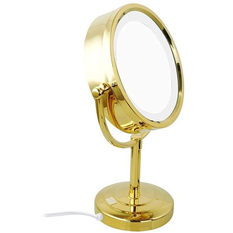 Luxury 10x 1x Magnification Makeup Mirror With Led Lights Double Side