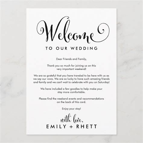 Southern Belle Wedding Welcome Letter Itinerary Program Zazzle