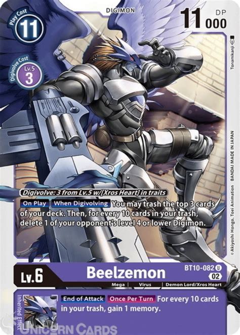 Bt Beelzemon Uncommon Mint Digimon Card Unicorn Cards Yugioh