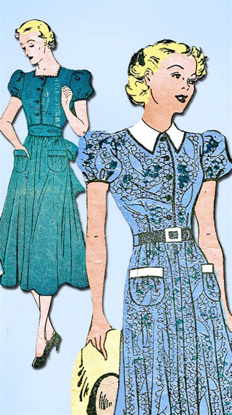 S Vintage Mail Order Sewing Pattern Misses Shirtwaist Dress