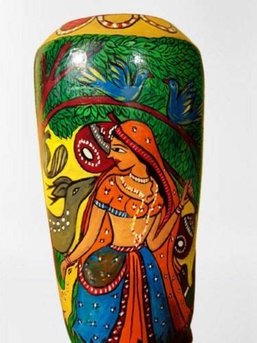 Yellow Eye Catching Look Decorative Traditional Madhubani Painting Flower Pot at Best Price in ...