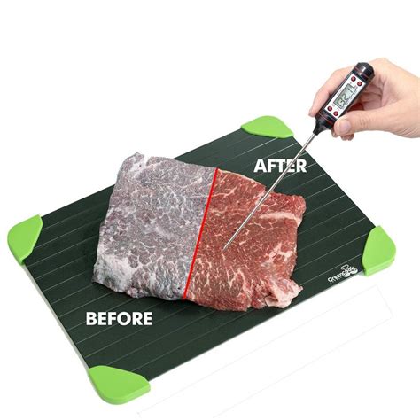 Premium Defrosting Tray With Bonus Digital Food Thermometer The Safest