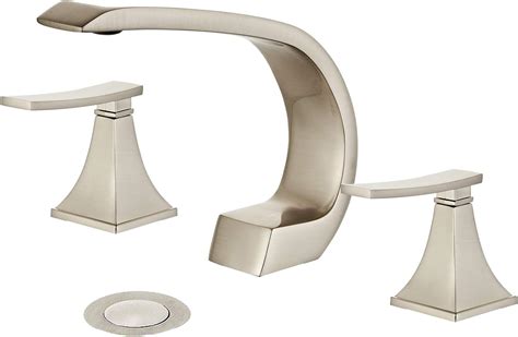 Wovier Brushed Nickel Inch Widespread Waterfall Spout Bathroom