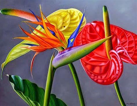 Cuadros Modernos Pinturas Y Dibujos Flores Grandes Pintadas Al Leo