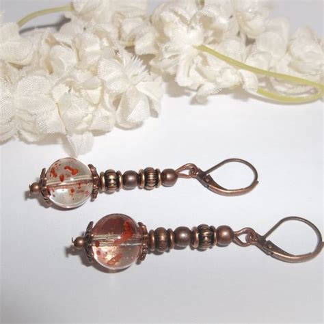 Wvluckygirl Jewelry Boho Earrings Dangle And Drop Copper And Orange