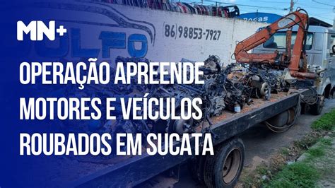 Operação apreende 36 motores e veículos roubados em sucata de Teresina