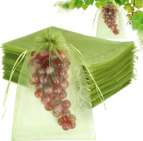 Amazon 100pcs Fruit Protection Bags 8x12 Inch Green Netting