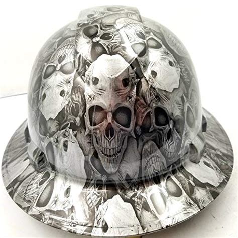 Wet Works Imaging Customized Pyramex Full Brim Engraved Skulls Hard Hat