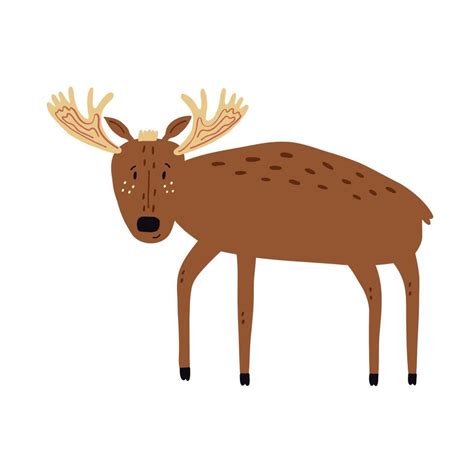 Cute brown moose 6478769 Vector Art at Vecteezy