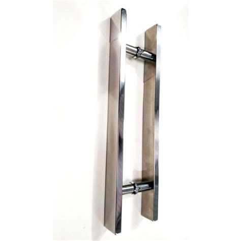 Puxador Duplo Chato Reto 60 Cm Aço Inox Para Porta Pivotante E Comum De