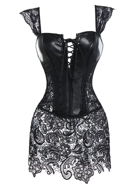 MISS MOLY Sexy Lingerie Corset Top For Women Breathable Steampunk Waist Trainer Zip Dress Plus