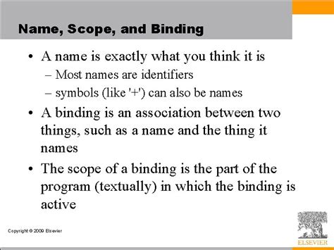 Chapter 3 Names Scopes And Bindings Programming Language