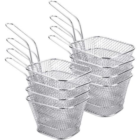 DECARETA 8 PCS Panier à Frites en Acier Inoxydable Petit Panier