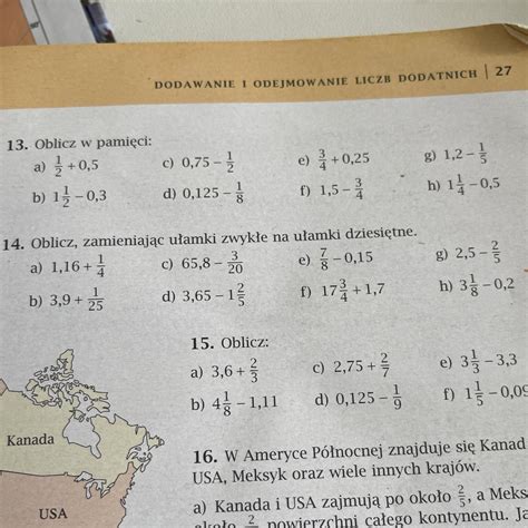 Oblicz Zamieniajac Ulamki Zwykle Na Dziesietne Matematyka Klasa 7