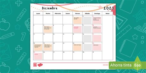 Calendario Diciembre Lehrer Gemacht Twinkl