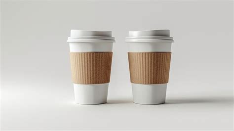 Blank White Takeaway Coffee Cups Mockup Template Premium Ai Generated