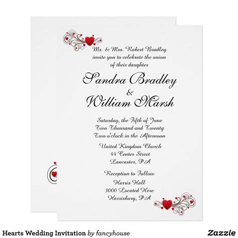 Hearts Wedding Invitation | Zazzle | Heart wedding invitations, Unique ...