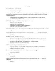 Project Management Quizzes CHP 3 Docx CHAPTER 3 Scope And Schedule