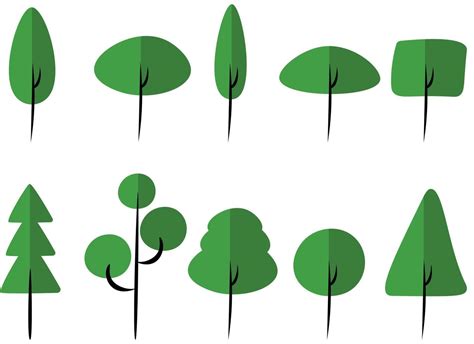 Collection Of Trees Illustrations Green Tree Nature Healthy