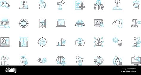 Global Commerce Linear Icons Set Export Import Multinational Trade