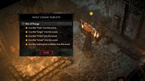 What Should You Inscribe On The Holy Cedar Tablet In Diablo 4