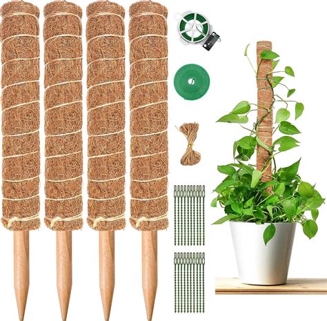 Plantenstok Kokos 4 Stuks 40 Cm Monstera Klimhulp Klimstaaf