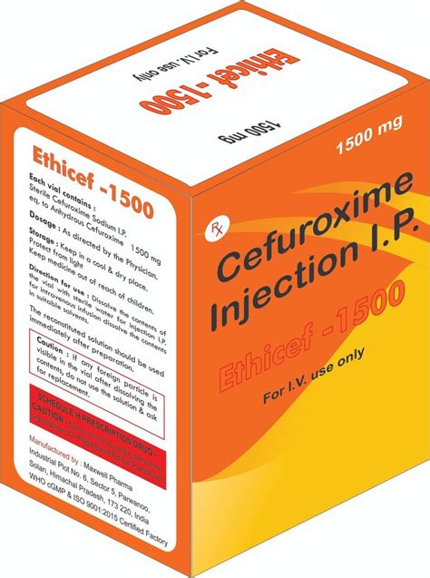 Ethcef 1500 Cefuroxime Injection Ip 1500 Gm At Rs 325box In Parwanoo