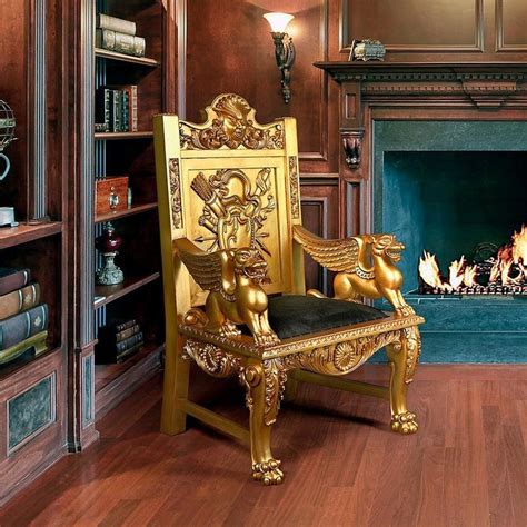 Alfred The Great Golden Throne Chair Design Toscano