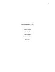 2522938 Sex Discrimination In Pay Docx 1 Sex Discrimination In Pay Student S Name