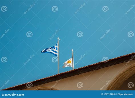 Greek And Cypriot Flags Stock Image Image Of Blue White