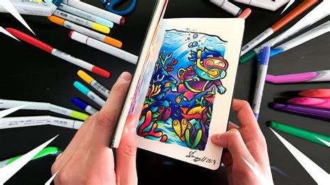 How To Draw An Epic Underwater Doodle Youtube