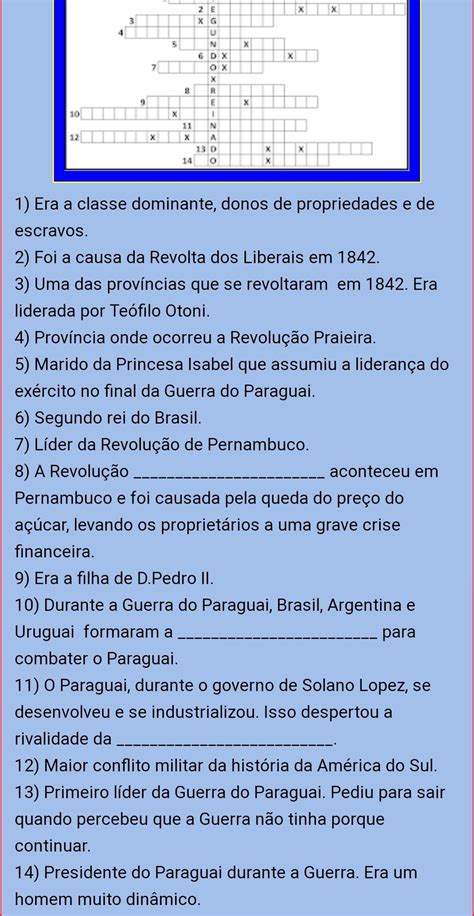 Cruzadinha De Historia Respostas EDUCA