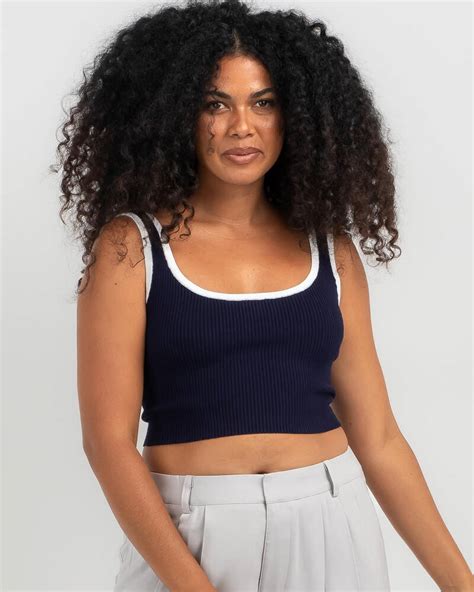 Shop Mooloola Basic Knit Top In Navy White Fast Shipping And Easy Returns City Beach Australia